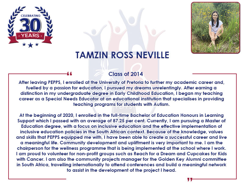 Alumni Tamzin Ross Neville